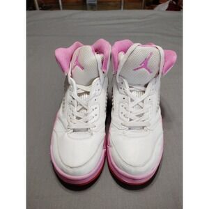 EUC Jordan 5 Retro Mid Pinksicle High Top 440892-168 Athletic Preppy Women 8.5
